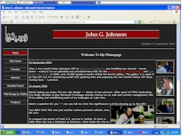 Homepage of John G. Johnson, web site front page